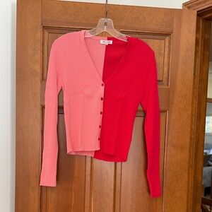 Steve Madden Coral and Red Cardigan